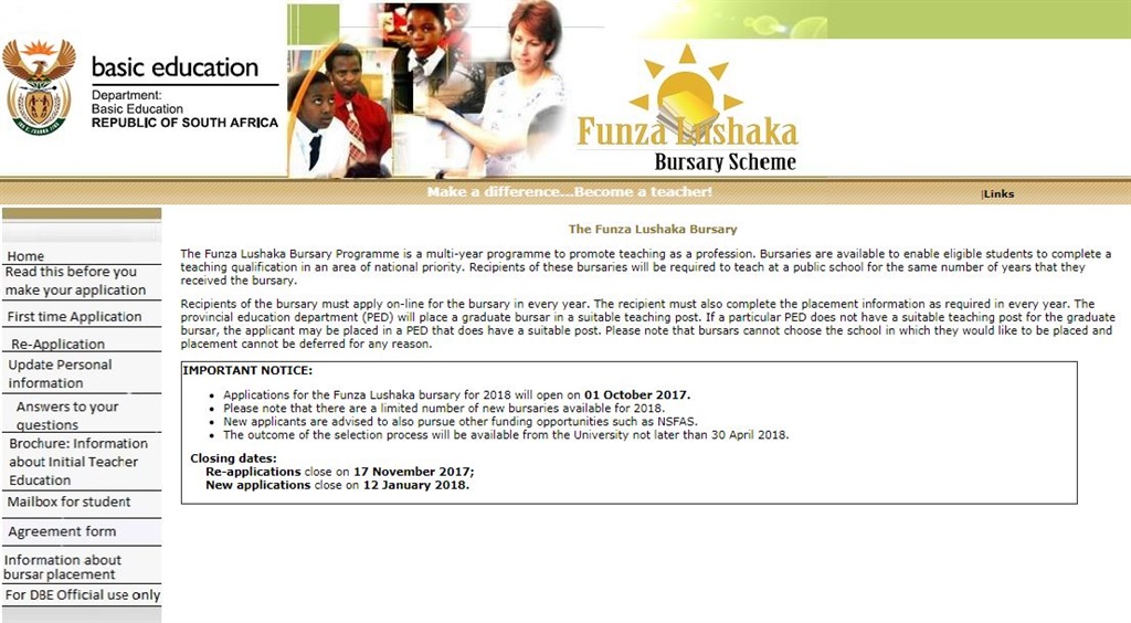 Screengrab of the Funza Lushaka Bursary Programme. Picture: Screengrab