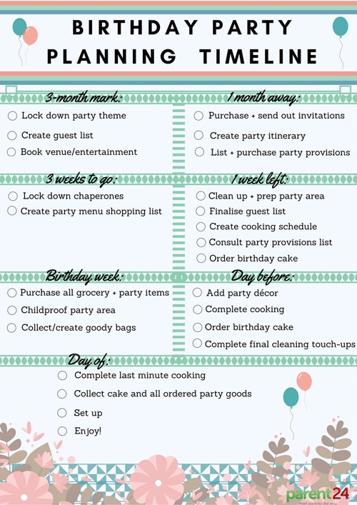 party planner timeline checklist