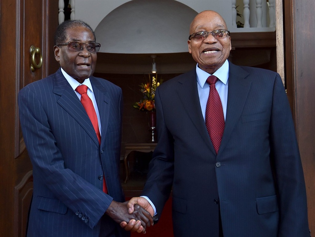 President Jacob Zuma hosted his Zimbabwe counterpart, President Robert Mugabe at the South Africa-Zimbabwe Bi-National Commission in Pretoria. Picture: Twitter/@GovernmentZA