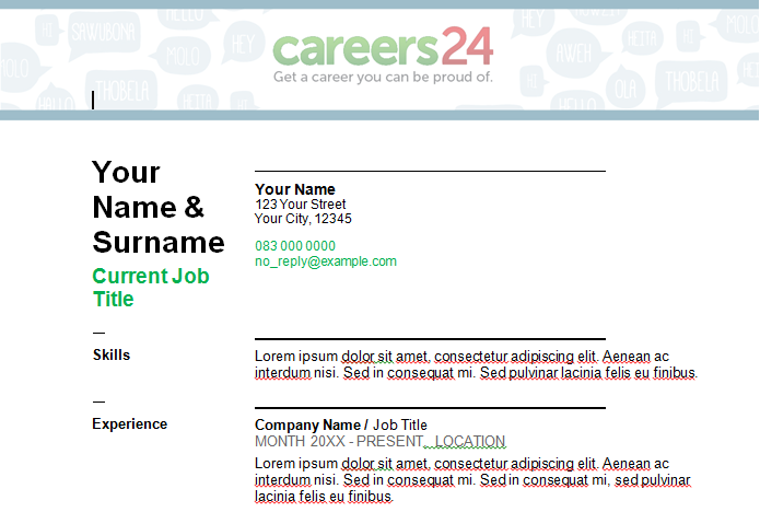 careers24 cover letter