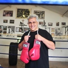 Boxing trainer Alan Toweel at his gym in Linden, Johannesburg. (Leon Sadiki)