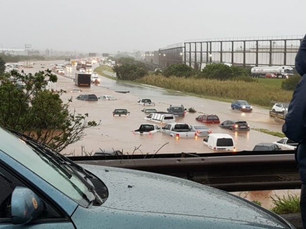 Flooding near the old airport in Durban. (Supplied)