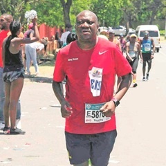 Timothy Molobi finished his maiden full marathon.
