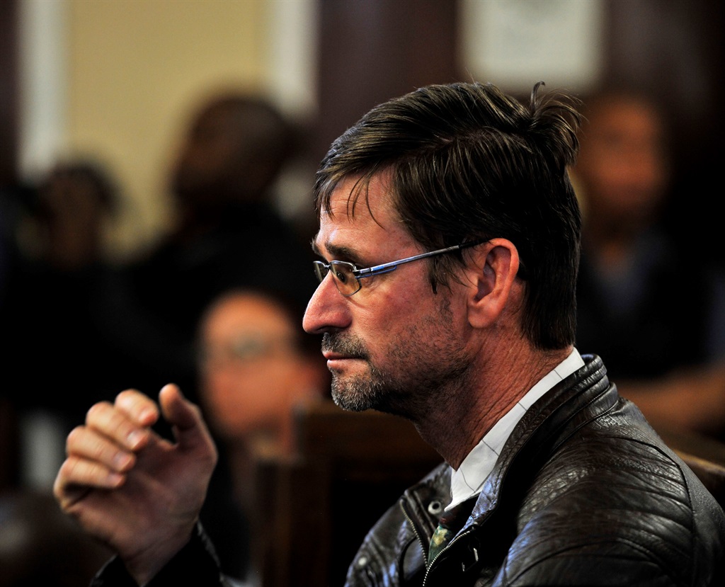 Jaco du Plooy appears in court in Lichtenburg for shooting and killing Joseph Tshukudu. Picture: Tebogo Letsie