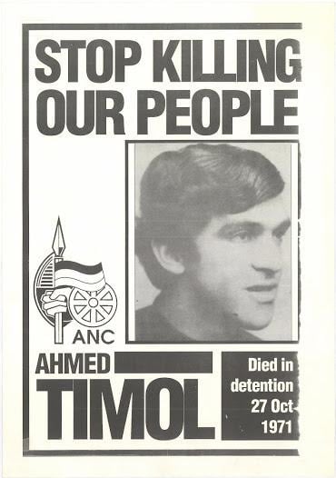 Ahmed Timol, a 29-year-old Roodepoort teacher and anti-apartheid activist, fell from the 10th floor of the security police building in Johannesburg in 1971.