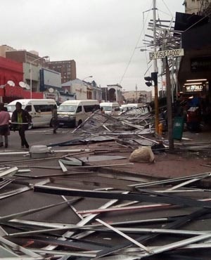 A street in the Durban CBD after Tuesday's storm. Photo: News24.