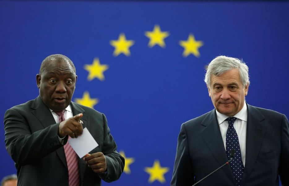 President Cyril Ramaphosa at the European Union. Picture: Wires