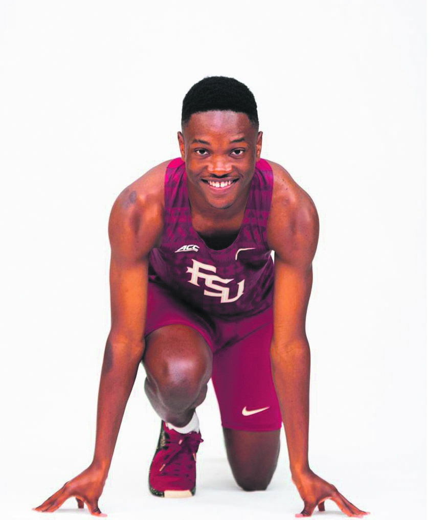 ON YOUR MARKS SA sprinter Tshenolo Lemao shows off the new colours of the Florida State University track and field club, which he has joined on a full, four-year scholarship. Picture: Florida State University