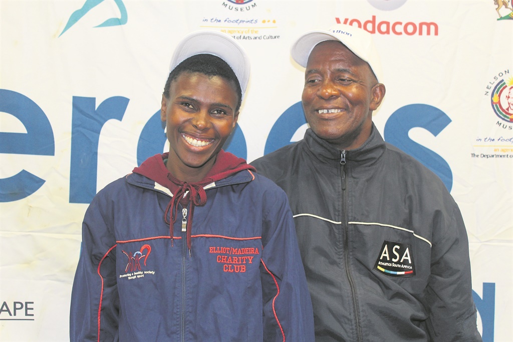 Lusanda Lolwana (left) and Athletics Transkei president Lungisile Molwana.