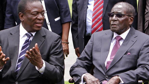 Emmerson Mnangagwa and Robert Mugabe (File: AP)