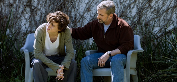 Timothée Chalamet and Steve Carell in a scene from Beautiful Boy.