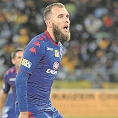FOCUSED:   SuperSport United striker Jeremy Brockie is determined to direct his anger at TP Mazembe in the CAF Confederation Cup final. (Jabulani Langa)
