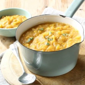 PHOTO: Thick butternut corn soup
