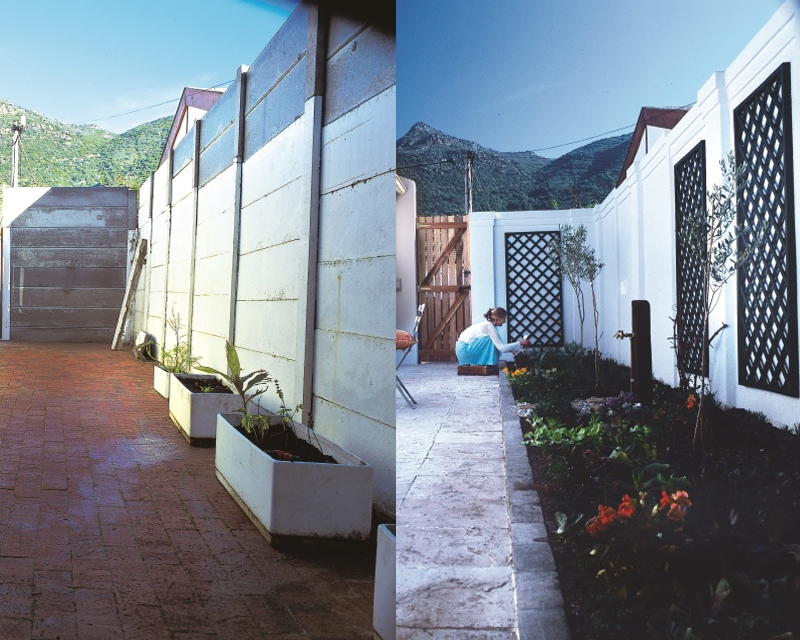 Before and after: concrete walls