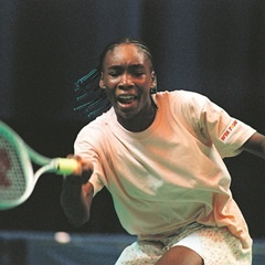 DEBUT:  A 14-year-old Venus Williams plays against fellow American Shaun Stafford during her debut match at the 1994 Stanford Classic. (Al Bello, Allsport)
