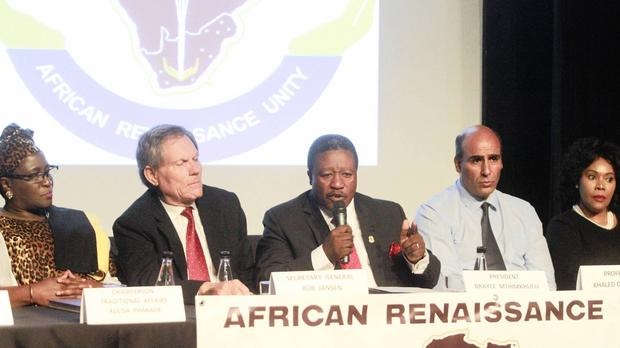 Xolisa Phakadi, Bob Jansen, Brayce Mthimkhulu, Khaled Qasaymeh and NT Fani-Majikuela during the launch of the African Renaissance Unity party in Centurion.Picture: Jacques Naude/African News Agency (ANA)