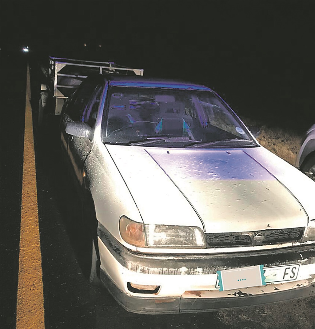 The Nissan with a trailer full of sheep was found near Reddersburg.             Supplied by SAPS