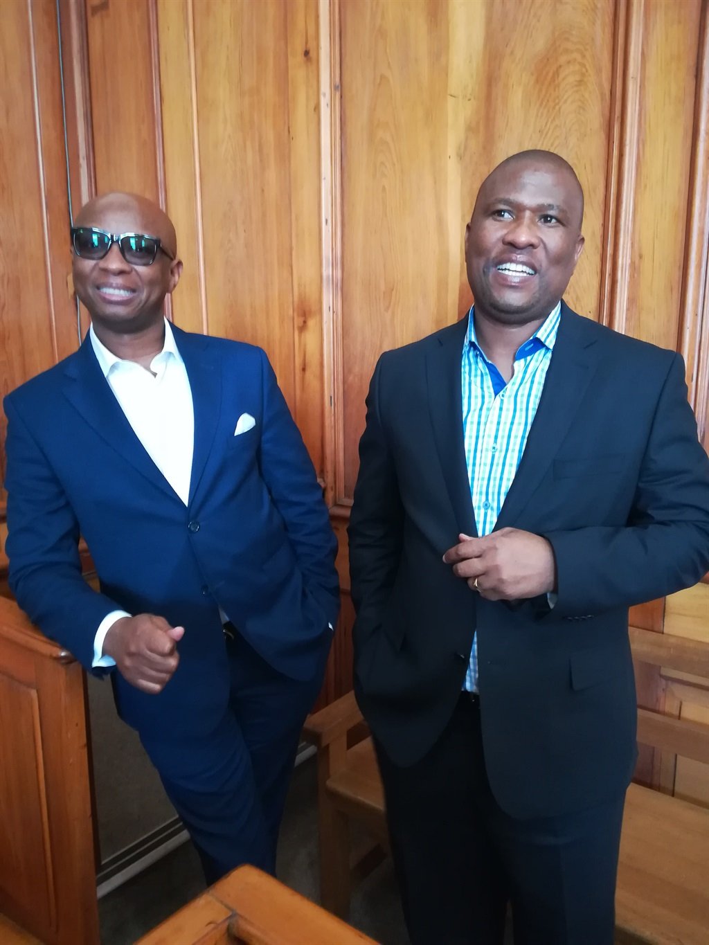 ANC national spokesperson, Zizi Kodwa and ANC Eastern Cape chairman, Oscar Mabuyane at the Grahamstown High Court. Picture: Lubaba Ngcukana/ City Press 