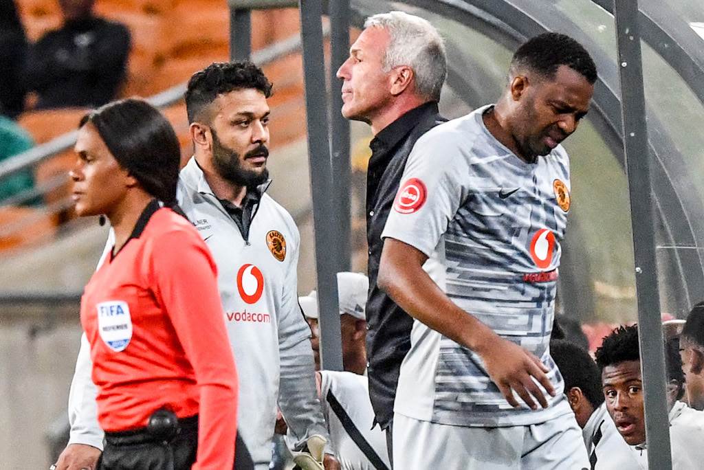 Khune lasted just 28 minutes before being forced o