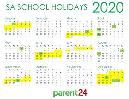 Here S The 2020 School Holiday Calendar Parent24