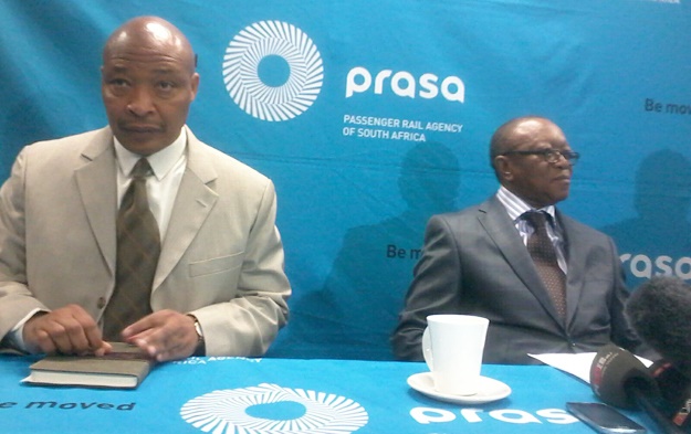 Prasa acting CEO Nathi Khena (left) and chairperson Popo Molefe. 