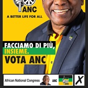 ANC posters in all languages, even Greek, Portuguese and Spanish