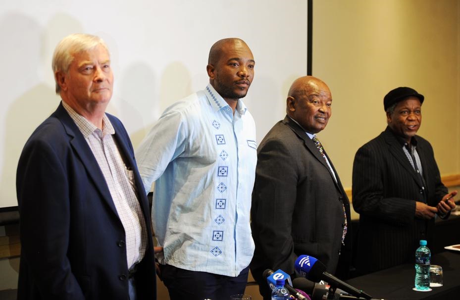Leaders of the opposition parties, from left: Pieter Groenewald (FF Plus), Mmusi Maimane (DA), Mosiuoa Lekota (Cope) and the Rev Kenneth Meshoe (ACDP). Photo: Jabu Kumalo