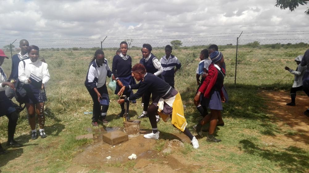 Bahlaloga Secondary School pupils danced and drank deeply, happy that they no longer need to wander through the streets in search of water.
Photo: Lebogang Komane