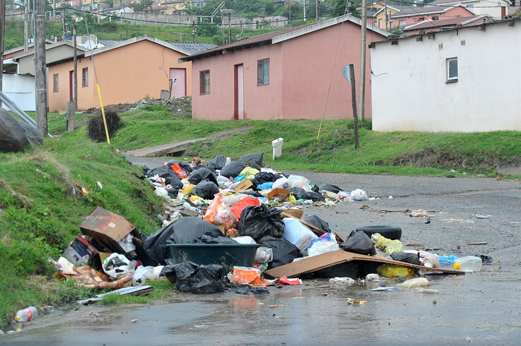 Umlazi residents claim rubbish hasn’t been collected for the past two weeks.                   Photo by Jabulani Langa