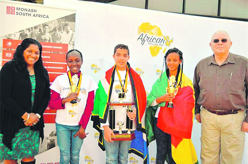 Some of last year’s African Spelling Bee finalists and officials.