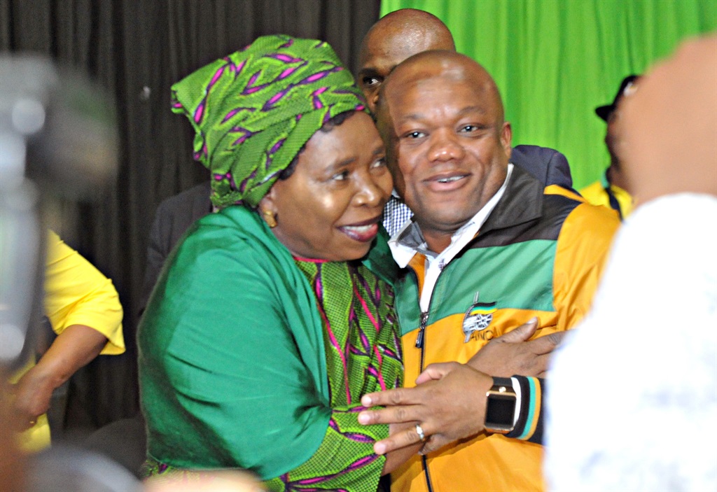 KwaZulu-Natal ANC chairperson Sihle Zikalala hugs Dr Nkosazana Dlamini Zuma after they nominated her.Picture: Jabulani Langa
