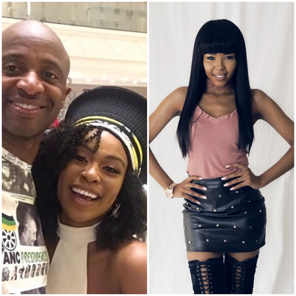 The photo of Nomzamo Mbatha and Arthur Mafokate (LEFT) that caused Cici (RIGHT) to speak out against Nomzamo Mbatha.
