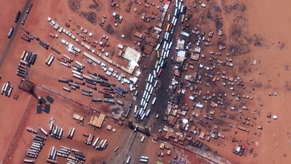 Aerial satellite photograph of Sudan border