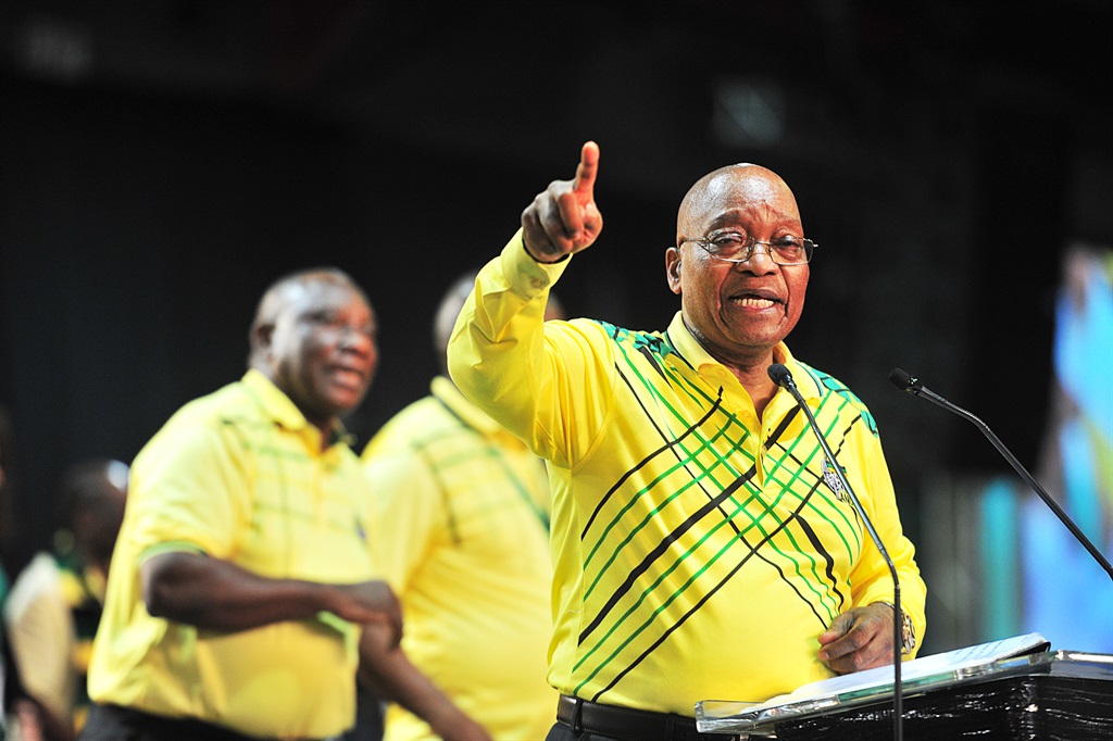 Jacob Zuma addresses the ANC conference on Saturday.Picture: Leon Sadiki