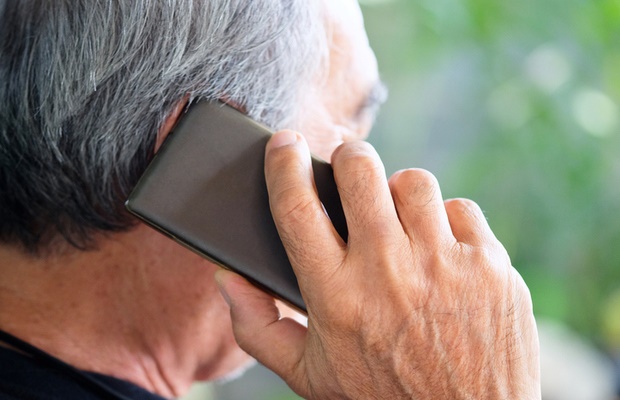 elderly man on phone 