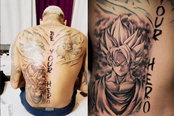 Goku and Vegeta done by Ryan Hodson at TRW Tattoos Newcastle  rtattoos