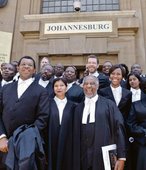 Members of Advocates for Transformation and concerned advocates of the Johannesburg Bar Council at the South Gauteng High Court. Picture: Lucky Nxumalo