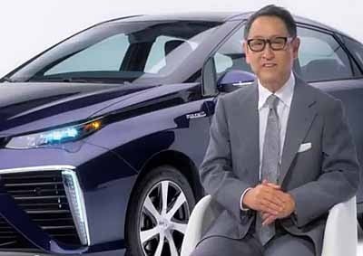 <b>PRESIDENT AND HIS HYDROGEN CAR: </b>Akio Toyoda,  president of Toyota, with the Mirai - a car the automaker believes will really change the auto world. <i>Image: Toyota</i>