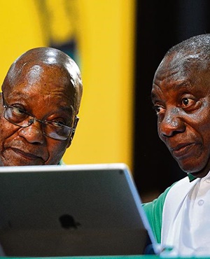 President Jacob Zuma and Cyril Ramaphosa. (Themba Makofane)