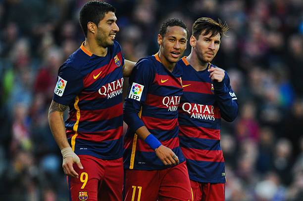 Luis Suarez, Lionel Messi and Neymar