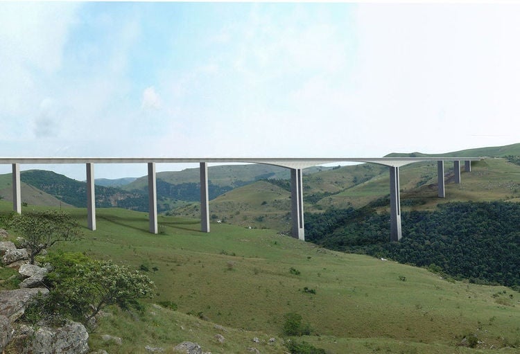 The Mtentu Bridge is set to knock the Bloukrans Bridge off the pedestal of being the highest bridge in South Africa and one of the highest in the world. Picture: Supplied