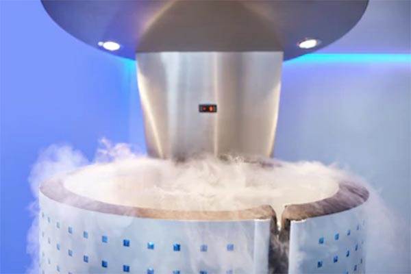 A cryotherapy chamber