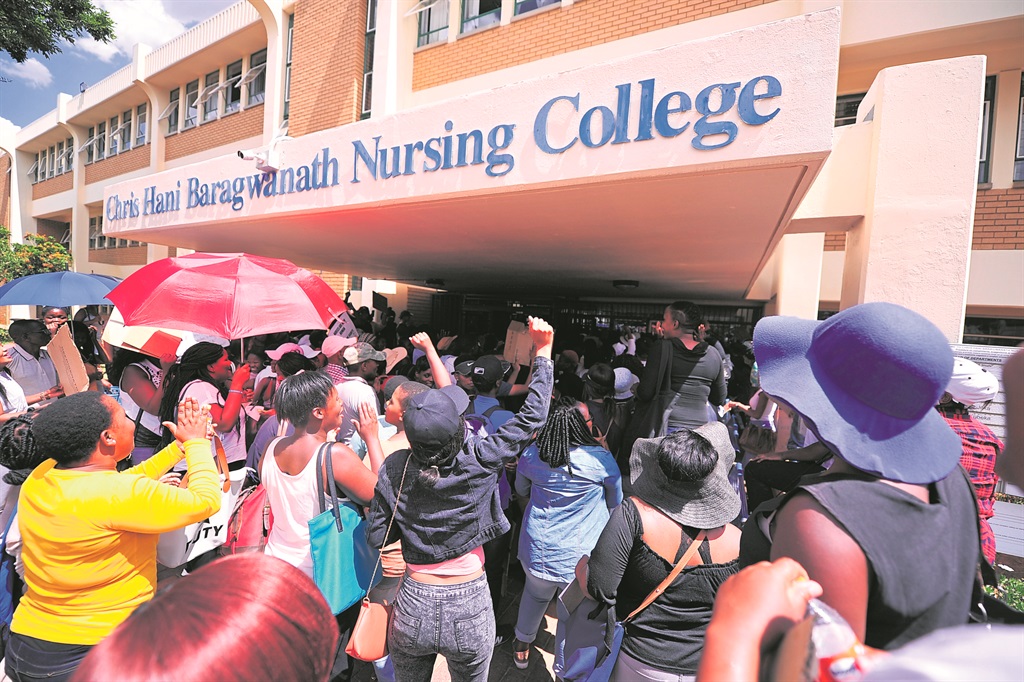 Nursing hopefuls at Chris Hani Baragwanath Hospital in Soweto yesterday.                          Photo by Christopher Moagi