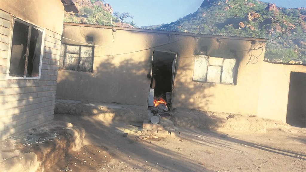 These houses in Burgersfort were torched after residents accused the owners of poisoning a girl who died recently.