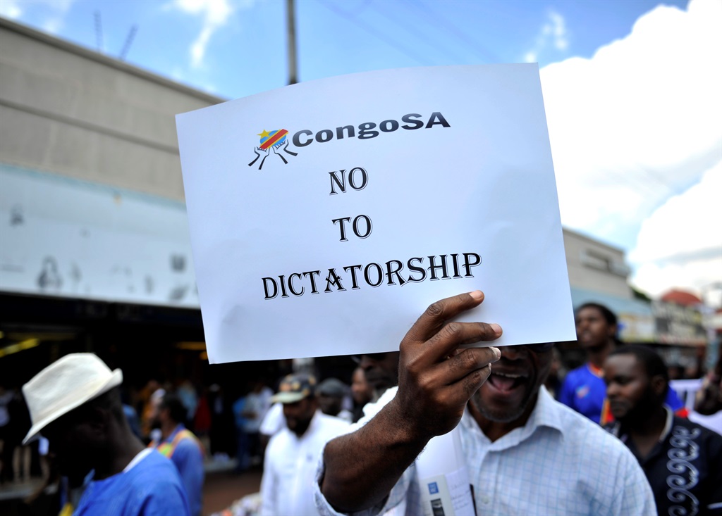 Hundreds of Congolese nationals in Yeoville marched through the streets in support of Archbishop Laurent Monsengwo Pasinya and the Congolese people that were killed in the New Year’s eve demonstrations against the government of Joseph Kabila. Picture: Tebogo Letsie