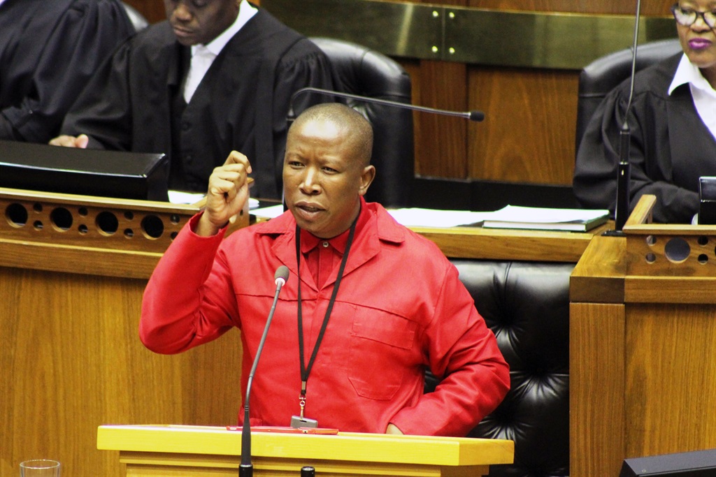 EFF leader Julius Malema takes part in the debate on the state of the nation address, but says the party will boycott the budget speech if Malusi Gigaba presents it. Picture: Lindile Mbontsi
