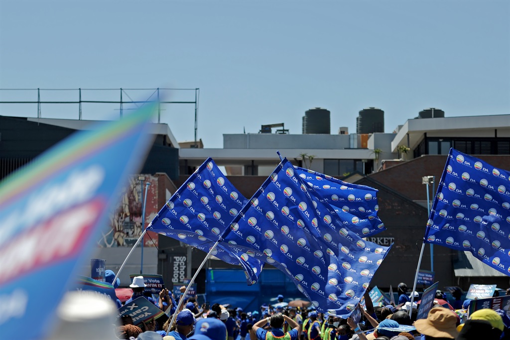 DA flags during a rally this year. Photo: Tebogo Letsie/City Press/File