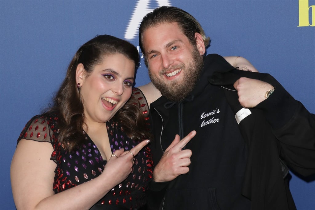 Actors Beanie Feldstein and Jonah Hill.