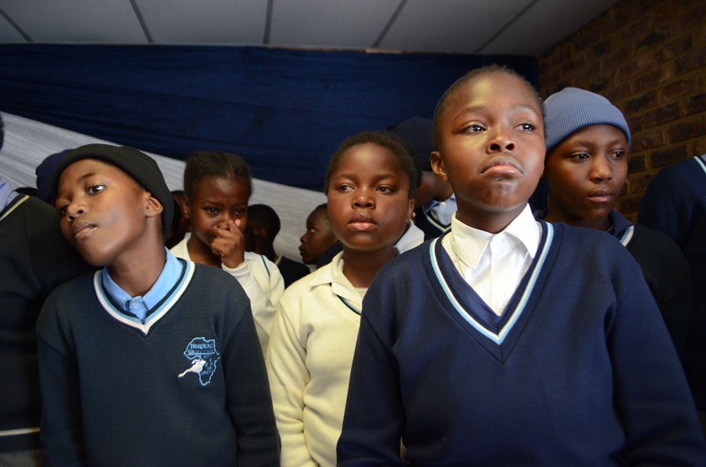 Thabang Primary School choir touched mourners when