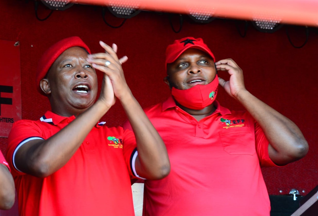 EFF leader Julius Malema and his deputy, Floyd Shivambu. 